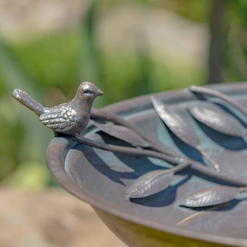Two Birds Iron Birdbath