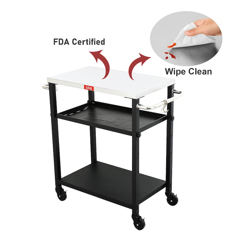 Feasto 161266E 3-Shelf Adjustable Layer's Utility Kitchen Cart - N/A