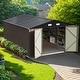 preview thumbnail 44 of 50, Patiowell 10' x 12' &10' x 14' Metal Outdoor Storage Shed with Floor Frame for Garden, Backyard, Patio 10X14FT - Brown