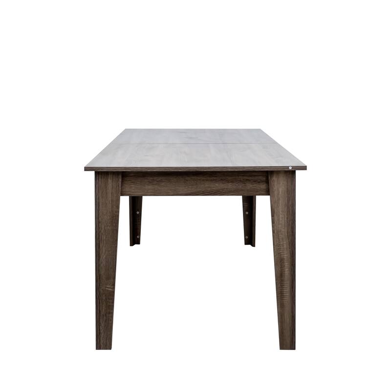 106.3" Extendable Dining Table, Woodgrain,Space-Saving,110LBS Capacity