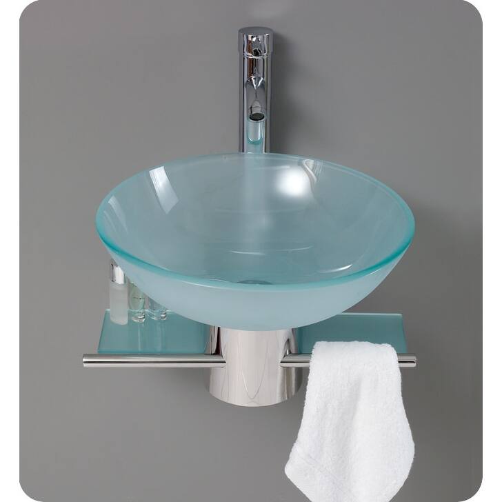 Fresca FVN1012 Cristallino 21" Wall Mounted Single Basin Vanity Set