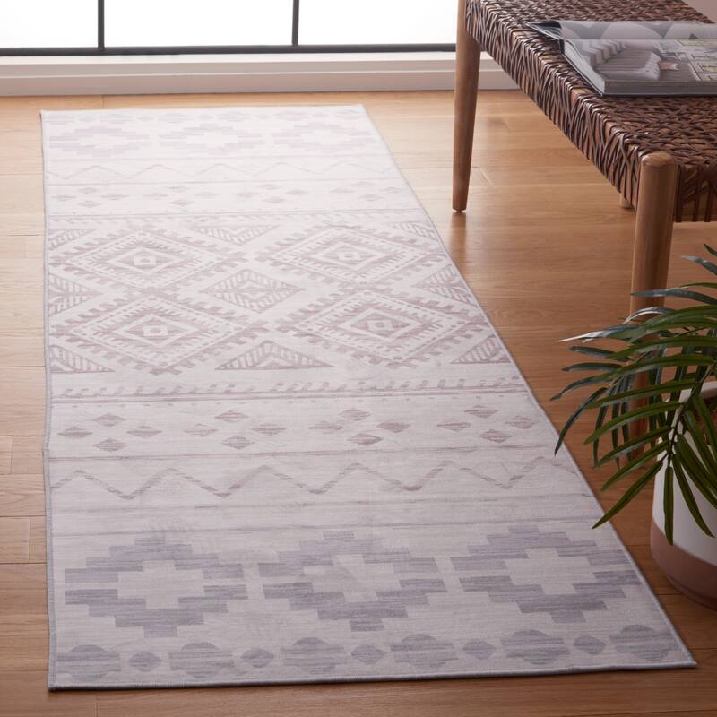 SAFAVIEH Tucson Christena Transitional Machine Washable Rug - 2'6" x 8' Runner - Beige/Grey