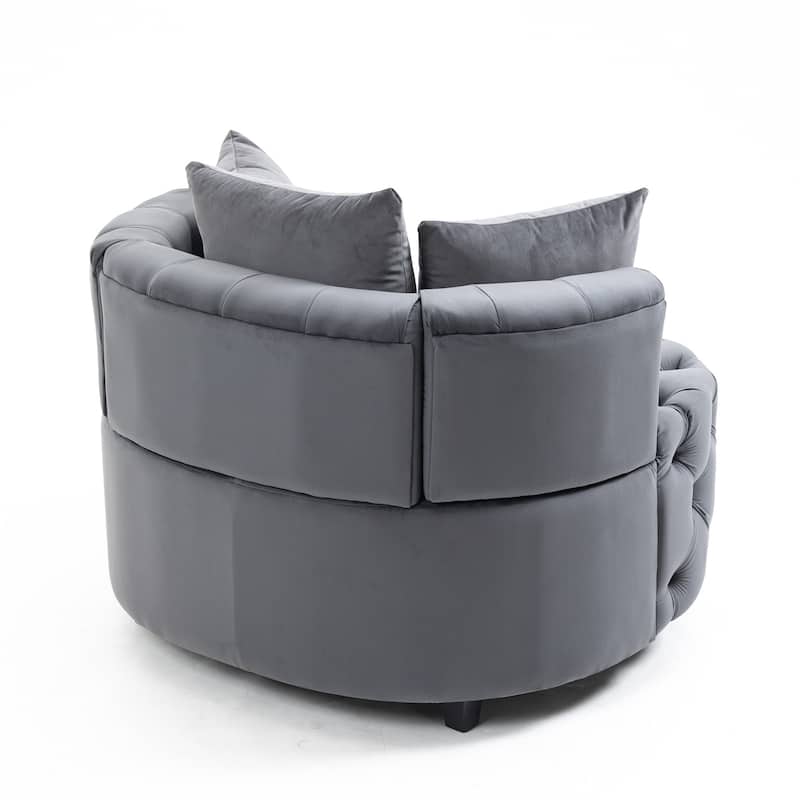 40.6''Wide Accent Sofa Chair, Upholstered Velvet Barrel Sofa Chair