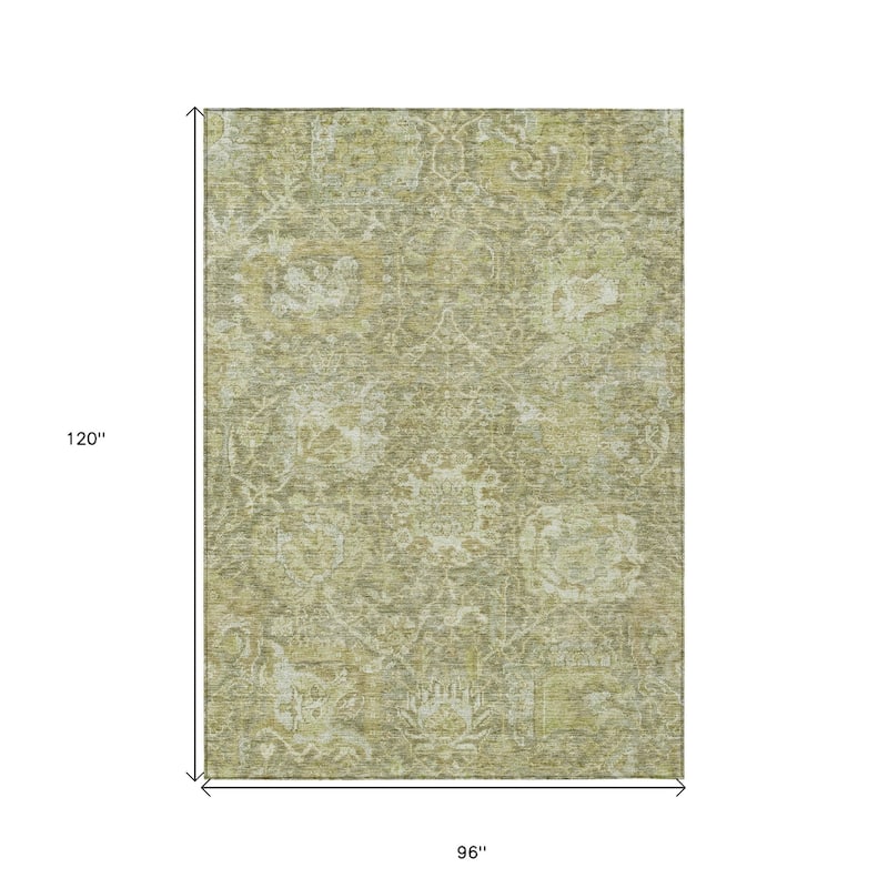 HomeRoots Damask Traditional Rectangle Outdoor Rug