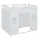 preview thumbnail 26 of 78, Twin/Full Size House Loft Bed with Bulit-in Wardrobe, Hanging Rod & Storage Shelves, Wooden Loft Bedframe with Window and Ladder