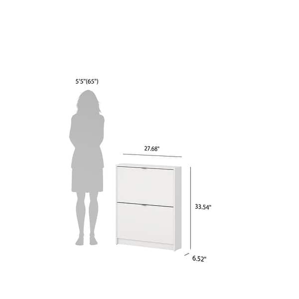 dimension image slide 0 of 5, Porch & Den Cambria 2-Drawer Shoe Cabinet