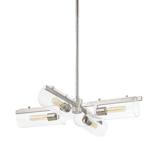 Mitzi by Hudson Valley Lighting Ariel 4-light Polished Nickel Chandelier, Clear Glass
