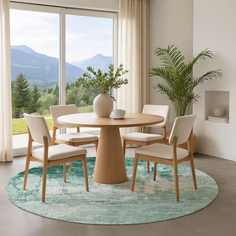 Premium Washable Super Soft Abstract Glam Mayfield Rug - Aqua - 8' x 8'