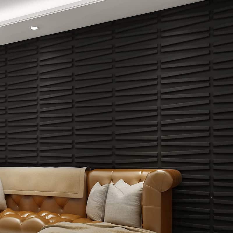 Art3d 12-pack PVC Textured 3D Wall Panels for Interior Wall Decor in Living Room,Bedroom, 32 Sq Ft - N/A