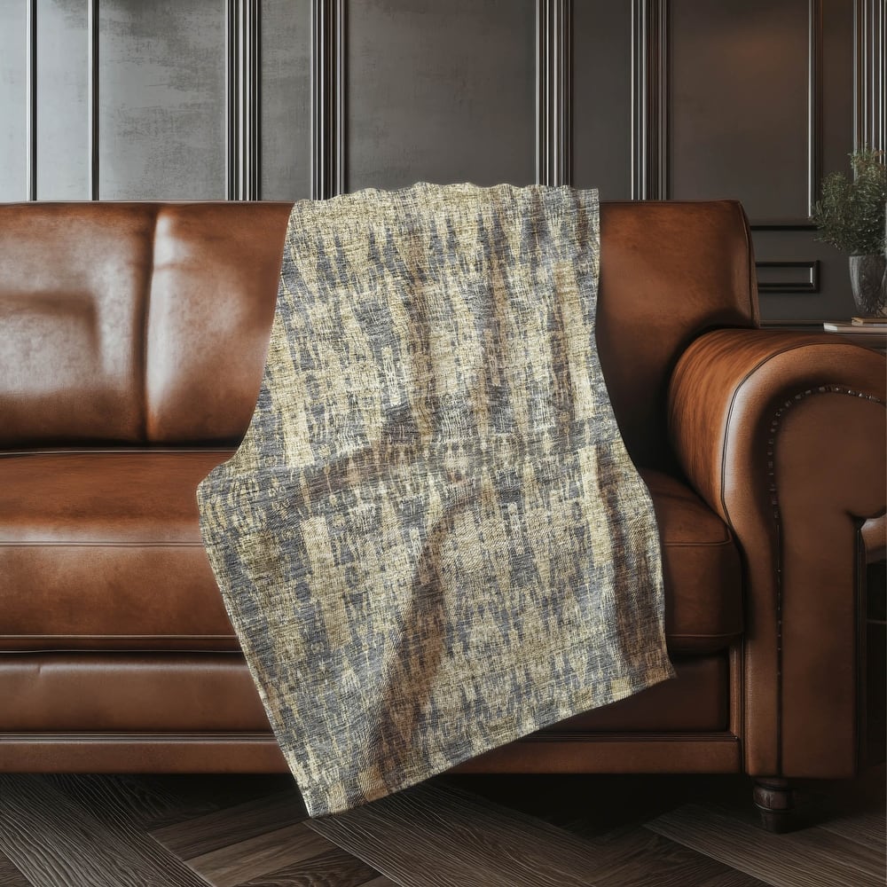 Premium Machine Washable Modern Moroccan Sherpa Throw Blanket