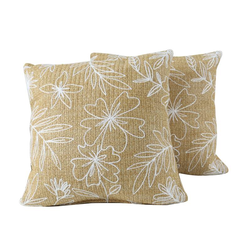 Outdoor/Indoor Throw Pillows, Decorative Throw Pillows With Inserts,Simulated Straw Weaving Square Pillows