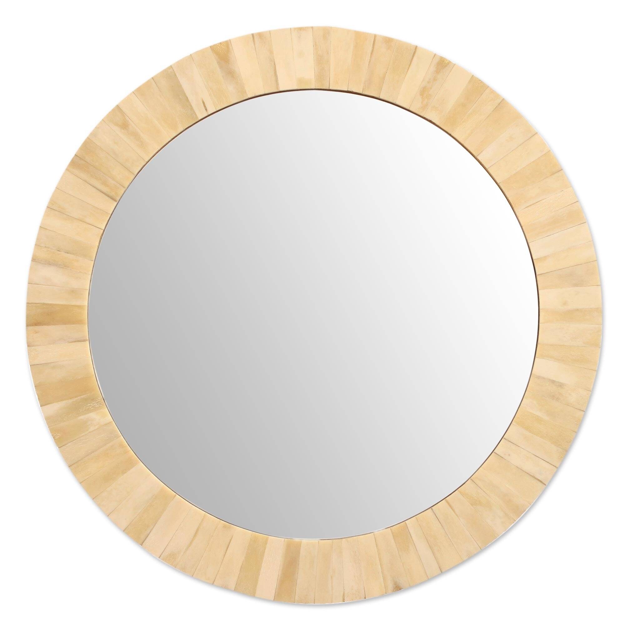 Handmade Mirror Harvest Moon India Brown Ivory Overstock 14578127