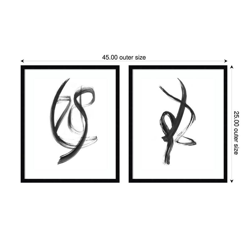 Brush Stroke No. 1 & 2 2 Piece by Danushka Abeygoda Framed Wall Art Prints