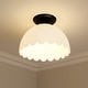 preview thumbnail 7 of 8, Golden Lighting Dorinda 1-light Semi-Flush Mount in Brushed Champagne Brass