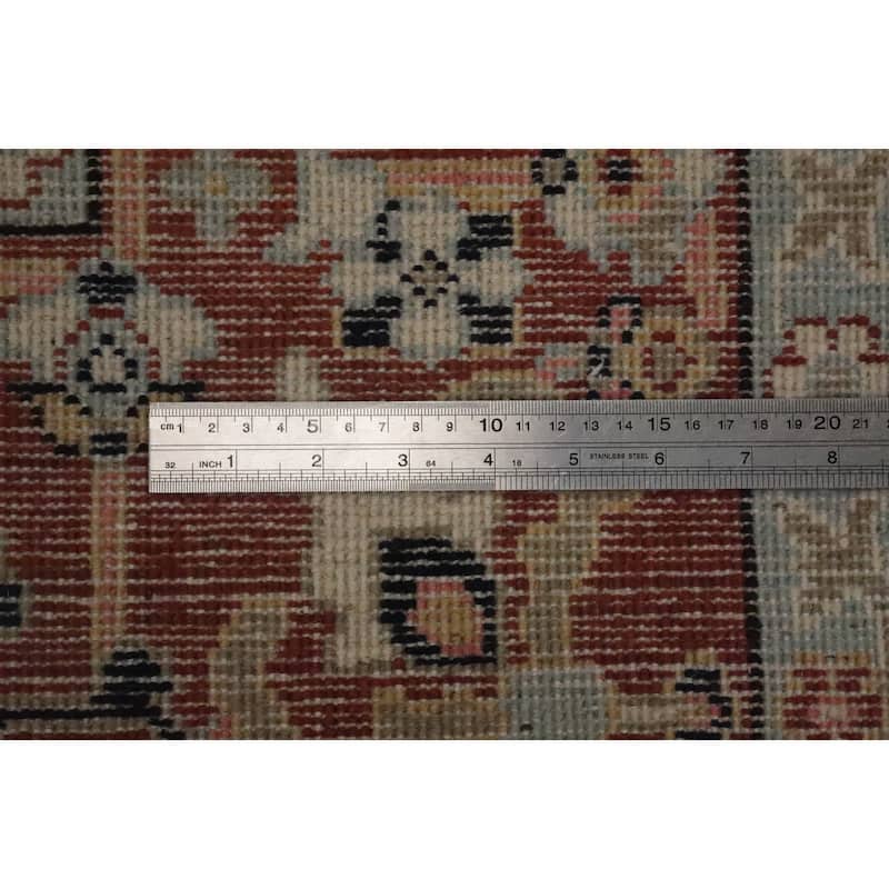 Hand Knotted Oriental 100% Wool Carpet Traditional Medallion Beige & Ivories Heriz (serapi) Area Rug - 8' 10'' X 5' 10''