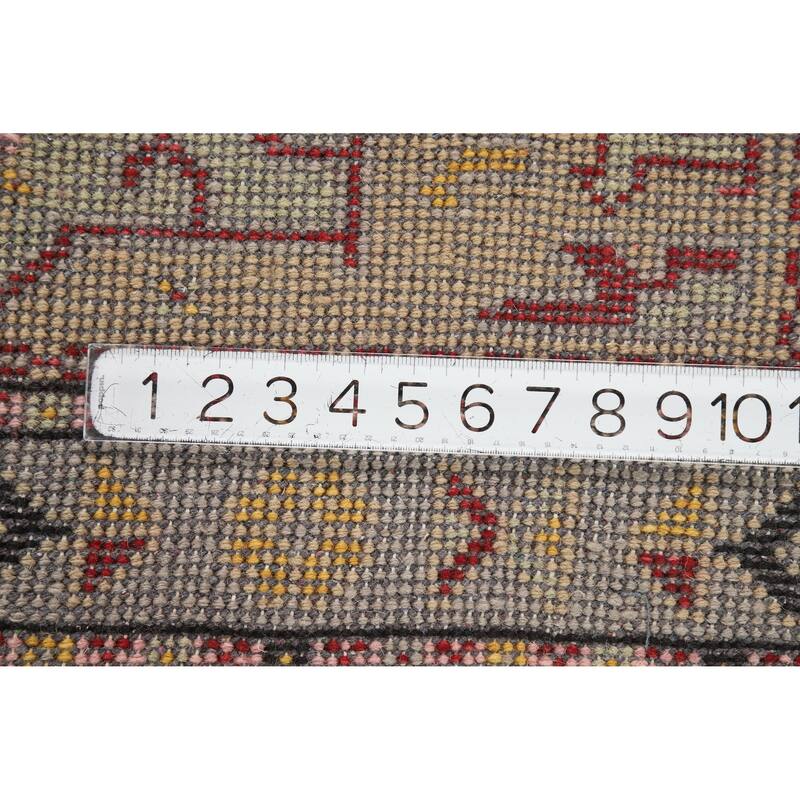 Hand Knotted Oriental 100% Wool Carpet Transitional Geometric Yellow & Gold Khotan Area Rug - 4' 11'' X 3' 1''