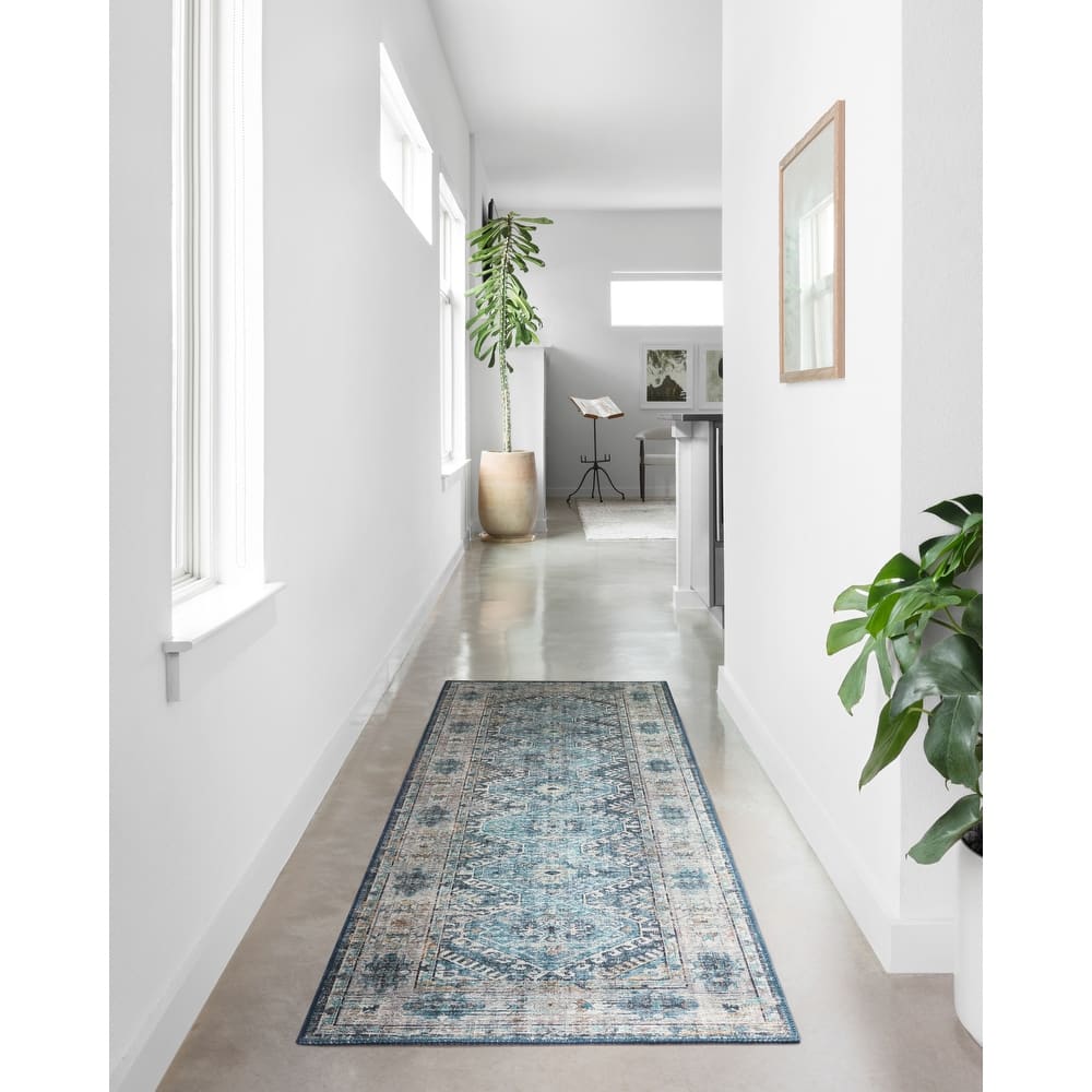 Alexander Home Leanne Boho Distressed Persian Printed Area Rug