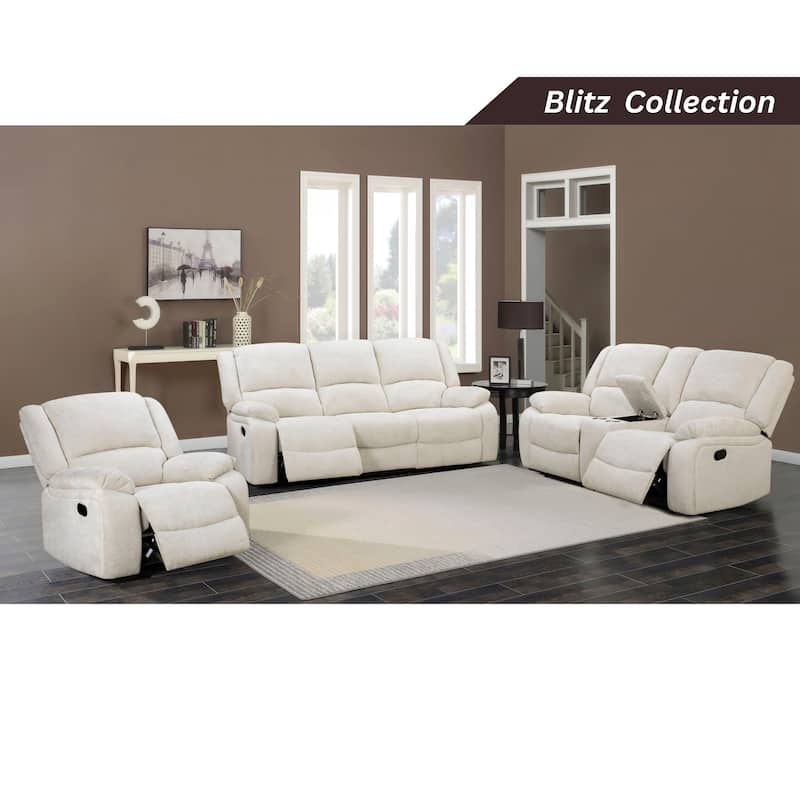 Roundhill Furniture Blitz Transitional Manual Reclining Loveseat, with Cup holders