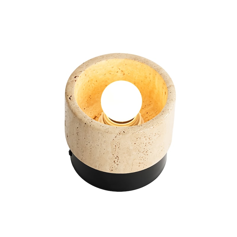 4.7" W 1-Light Mid-Century Modern Yellow Cave Stone Cylinder Flush Mount Ceiling Light/Wall Lights