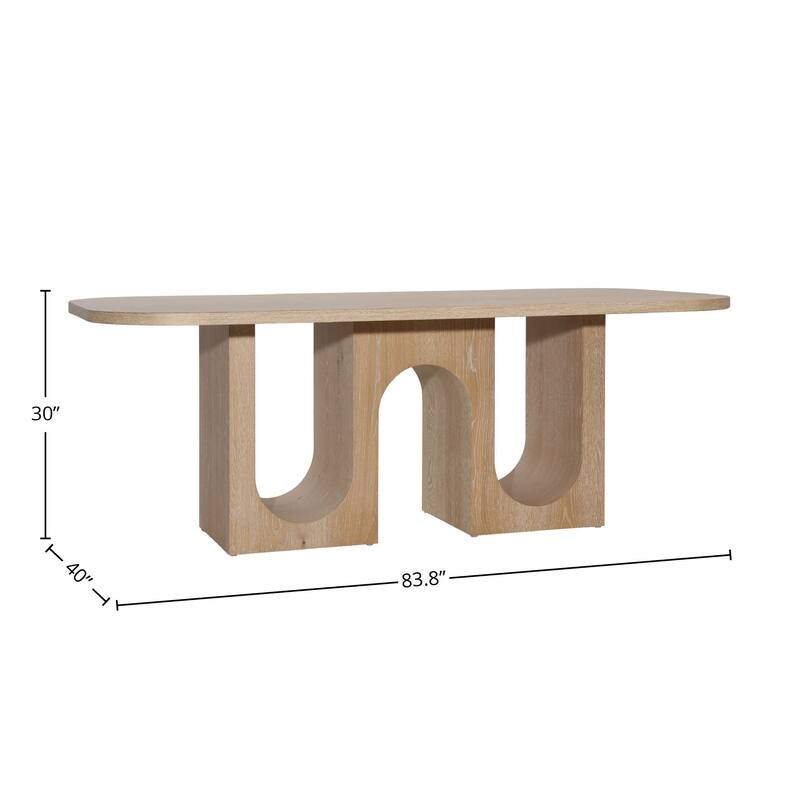 Jordan 84" Wide Oak Dining Table, Natural