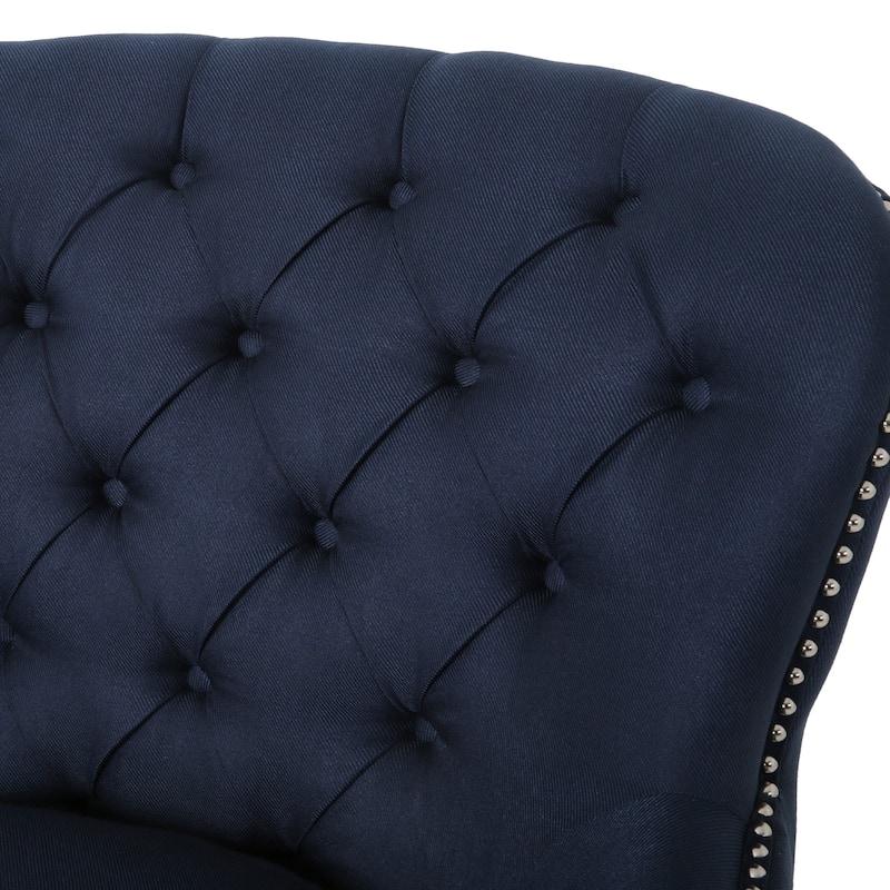 Correia Contemporary Tufted Fabric Club Chair and Ottoman Set by Christopher Knight Home