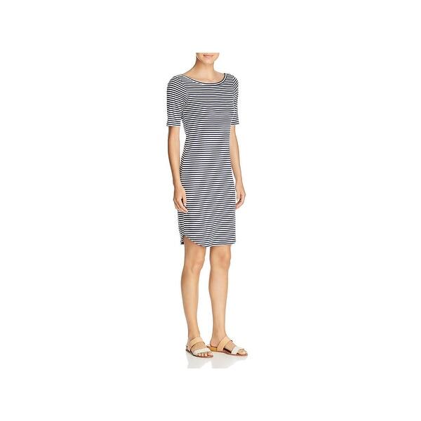 Shop Three Dots Womens Casual Dress Striped Knee Length