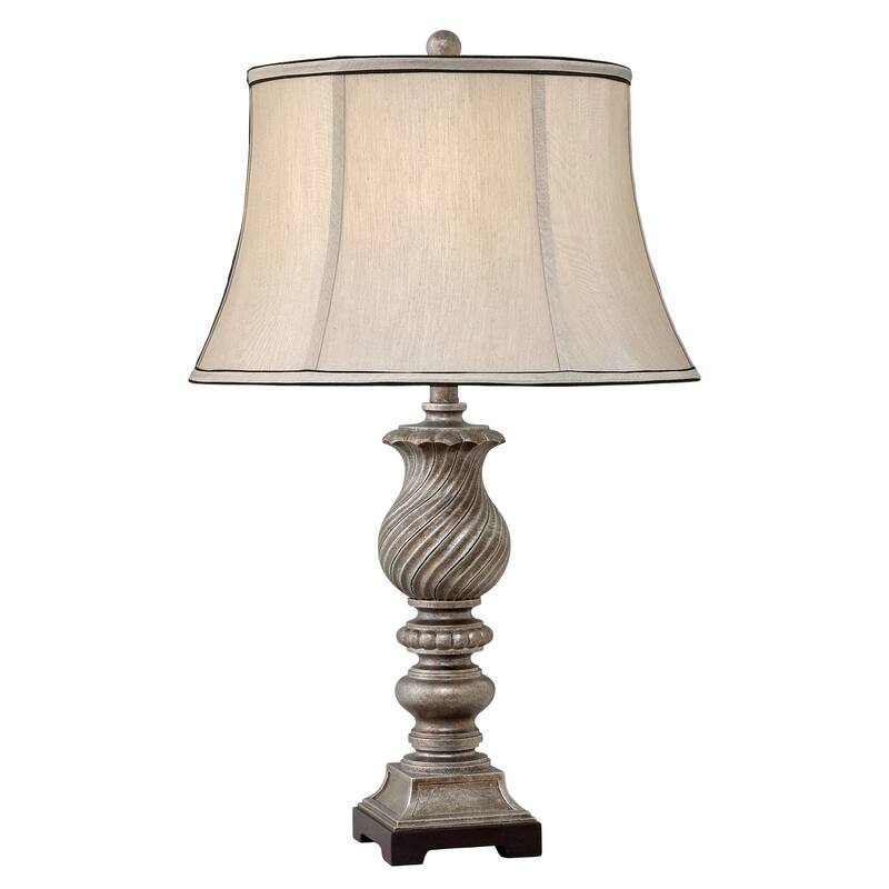 Mulinello Table 30 in. Aged Silver with Black Table Lamp - Set of 1
