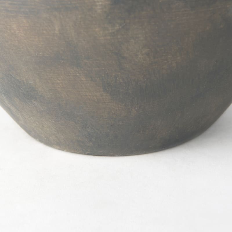 Kilian Dark Brown Ceramic Short Double Ear Vase