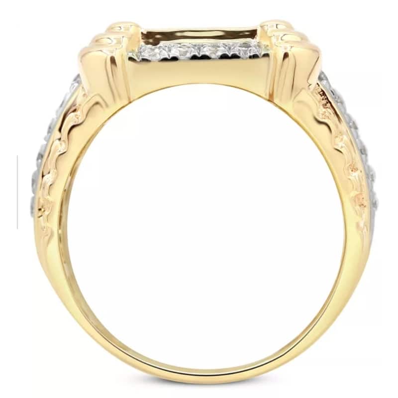 2 1/4Ct Diamond Mens Ring in 10k White Yellow Gold