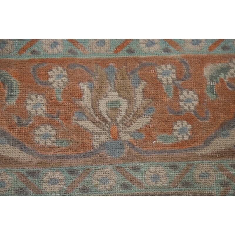 Hand Knotted Oriental 100% Wool Carpet Traditional Floral Beige & Ivories Tabriz Area Rug - 12' 11'' X 9' 9''