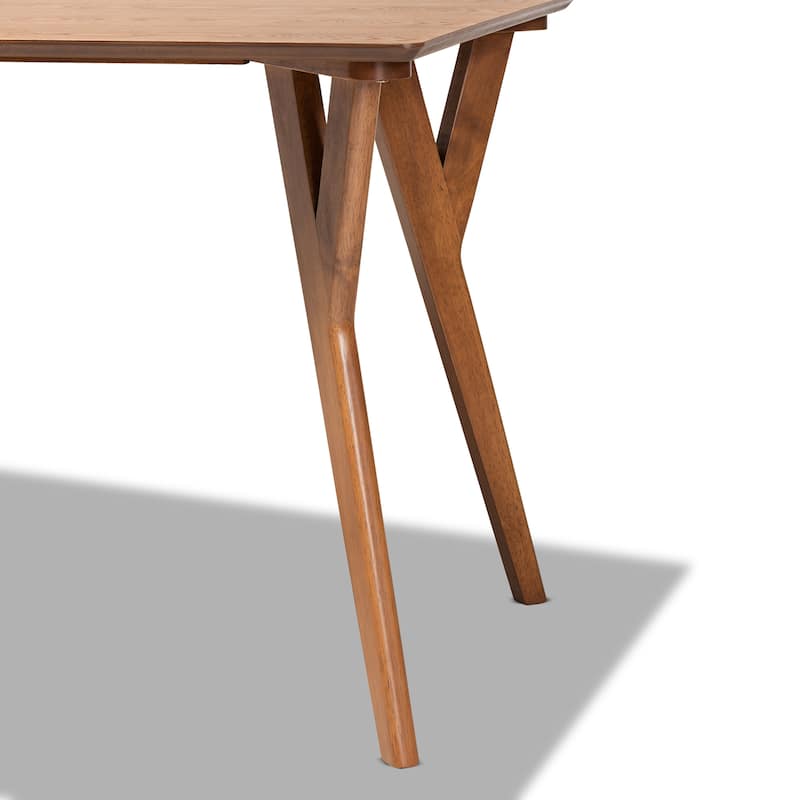 Sahar Walnut Brown Finished Wood Dining Table