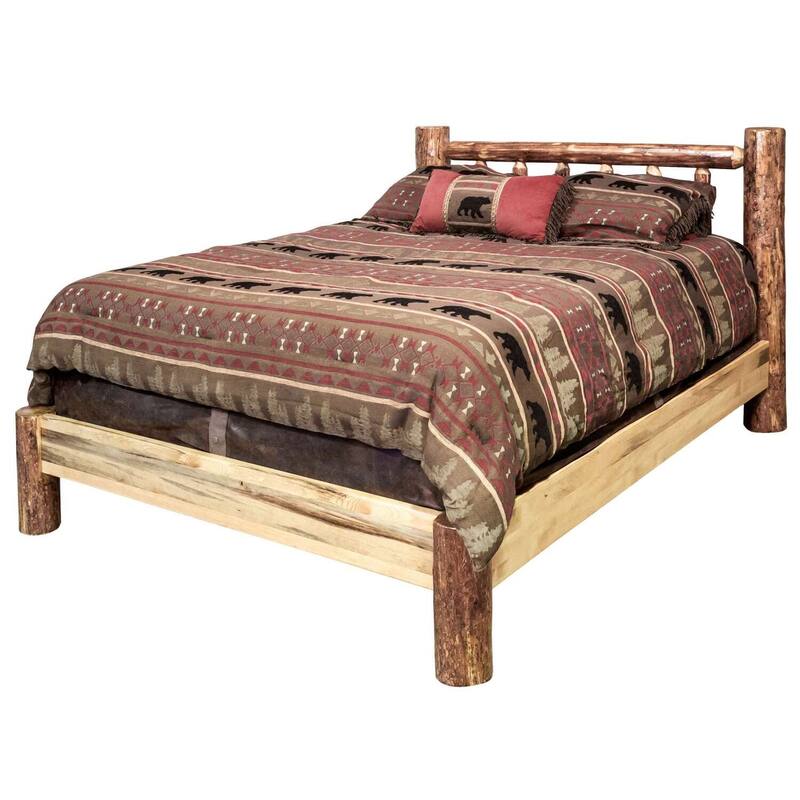 Twin Bed - Rustic Platform Bed Frame - Solid Pine Wood - Low Profile - 81" L x 46" W