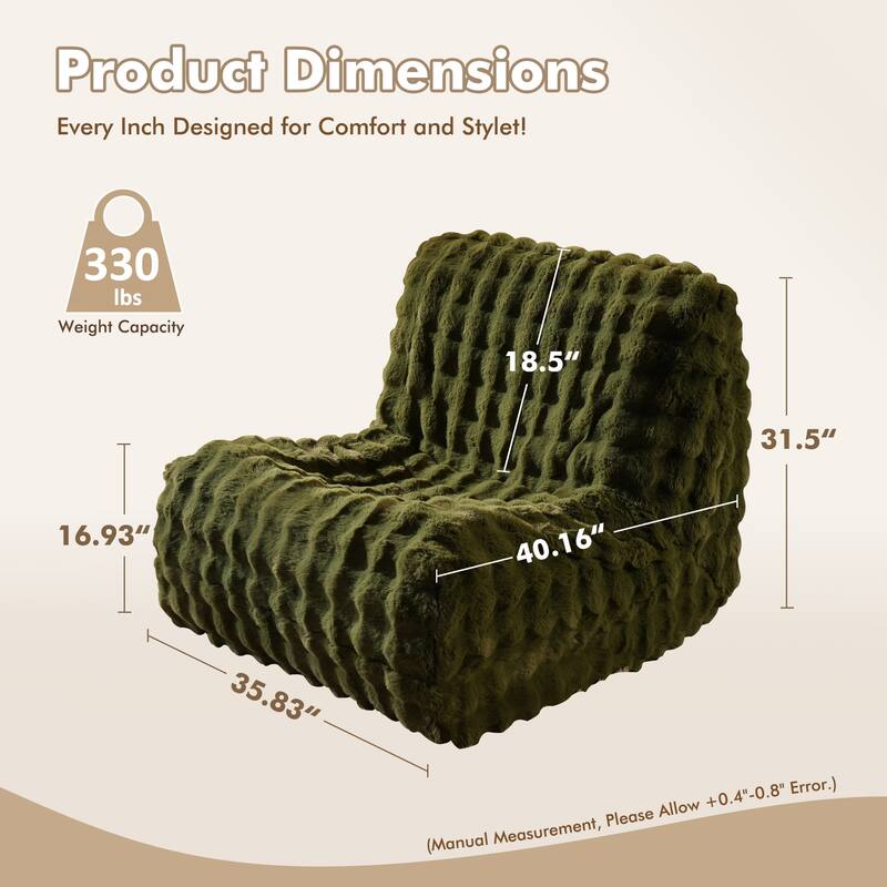 XIZZI Bean Bag Chair for Living Room Soft Plush Lounge Seating