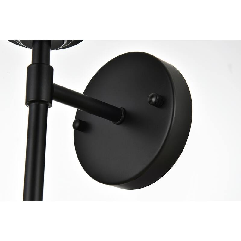 Inzo 1 Light Black and Clear Bath Sconce