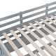 preview thumbnail 9 of 9, Full-Over-Full Bunk Bed with 2 Drawers, Castle Style Bed with 3 Storage Shelves, Storage Bed with Slide, Gray