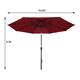 11FT Solar LED Lighted Patio Umbrella with 8 Ribs