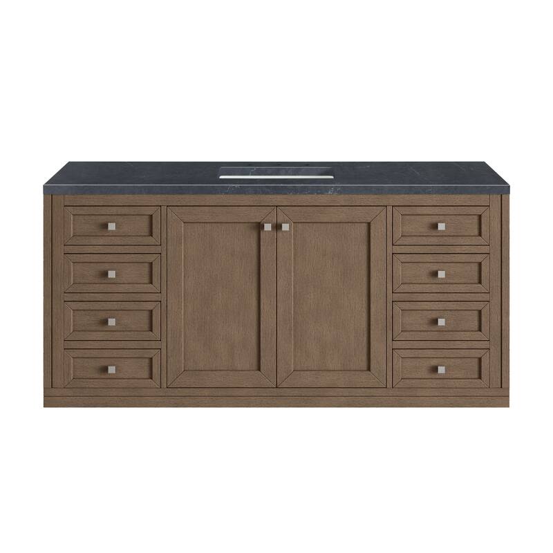 James Martin Vanities Chicago 60" Single Vanity, Whitewashed Walnut - Charcoal Soapstone Quartz