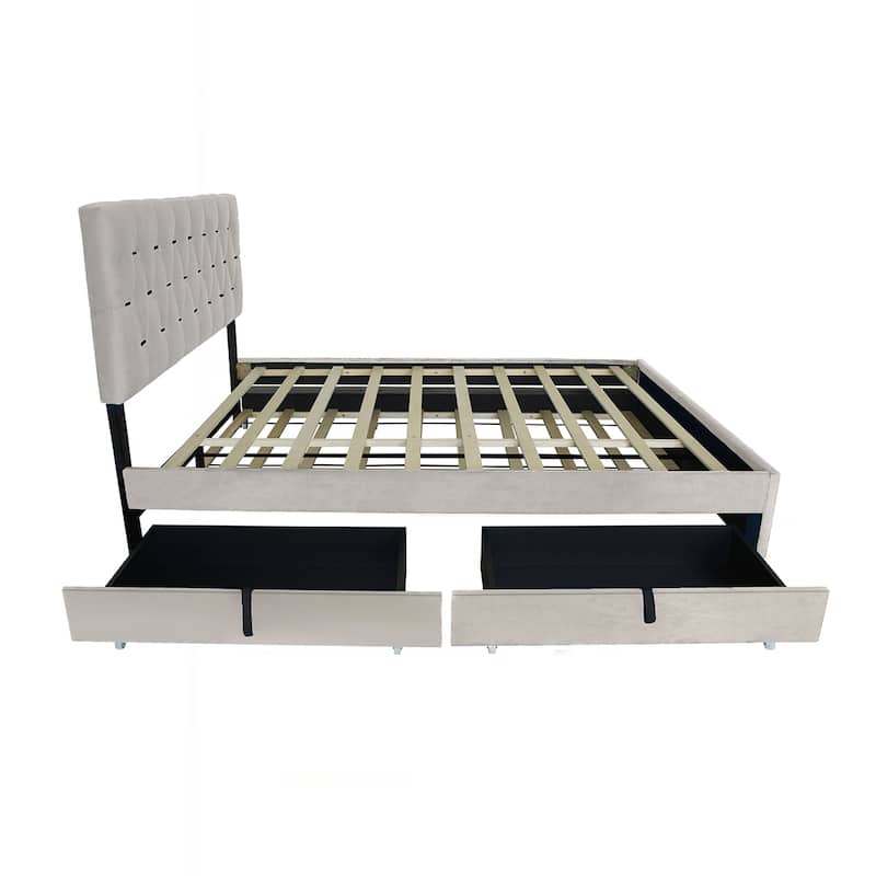 Queen Size Bed Frame With Trundle Bed And Drawers