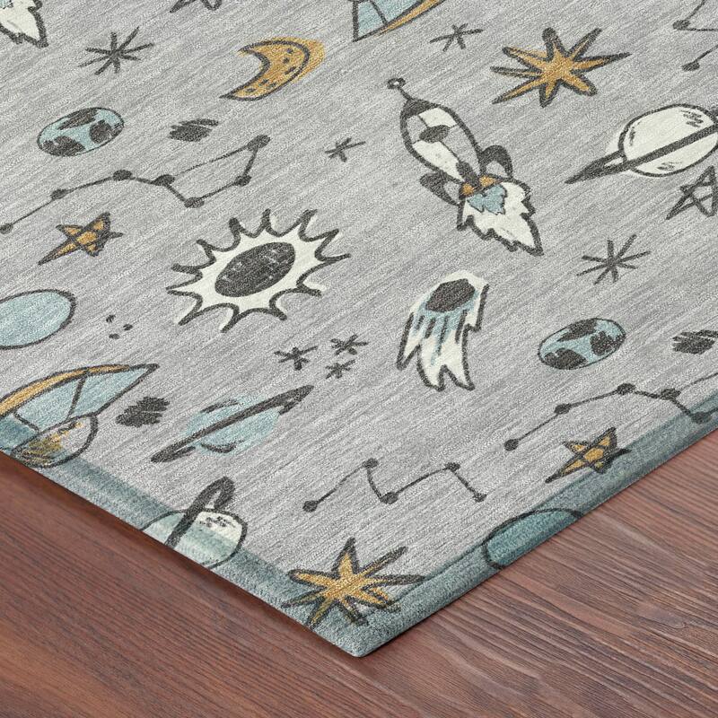 Machine Washable Indoor/ Outdoor Spaceship Chantille Rug