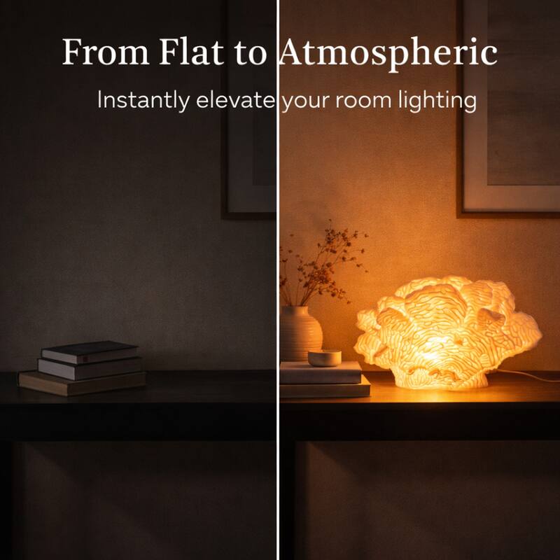 Aria Home Coral Cloud Table Lamp Sculpted Sandstone Accent Lighting