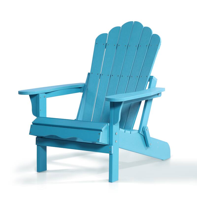 Haven Folding Poly Resin Plastic Adirondack Chair