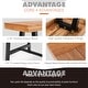 preview thumbnail 6 of 10, MAISON ARTS 3-Piece Patio Dining Table Set Acacia Wood with 1 Rectangular Table and 2 Benches