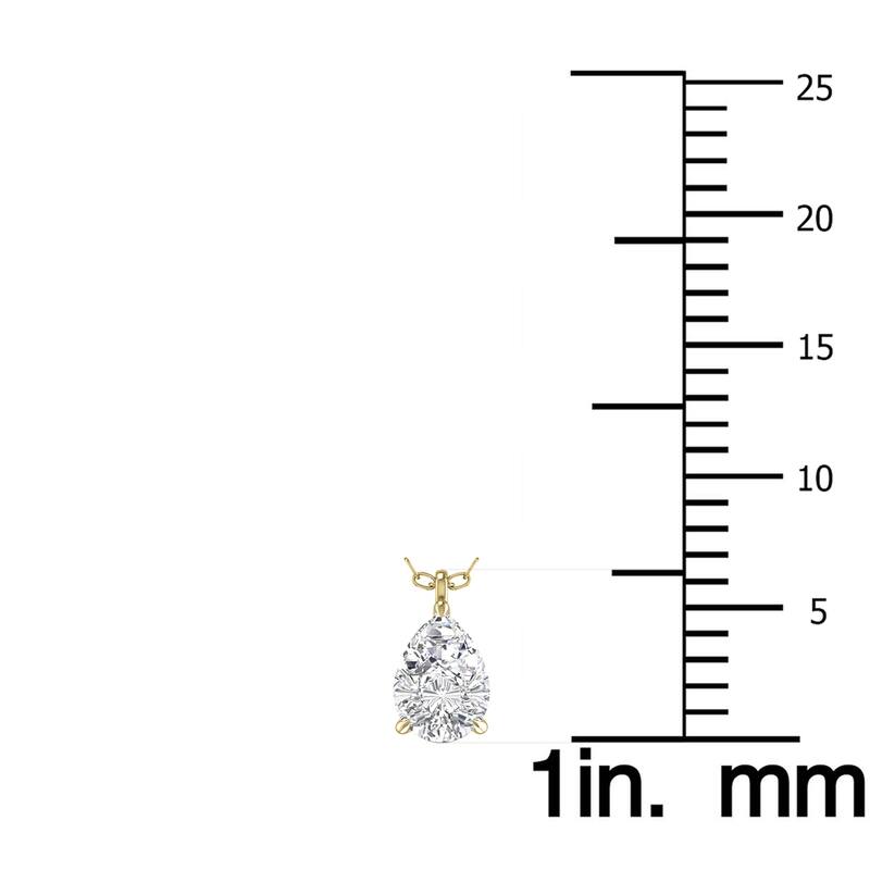 Marquee Lab Grown 1/2 Carat Pear Solitaire Diamond Pendant in 14K Yellow Gold
