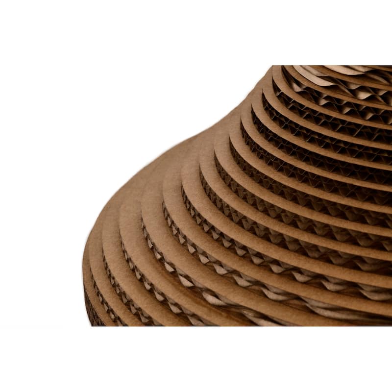 1-light Brown Natural Pendant Light With Nordic Style Corrugated Cardboard Shade