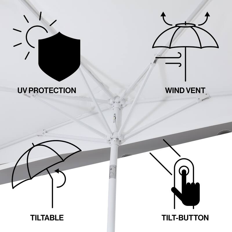 9 ft Market Patio Half Umbrella with Crank, Tilt Button and UV Protection
