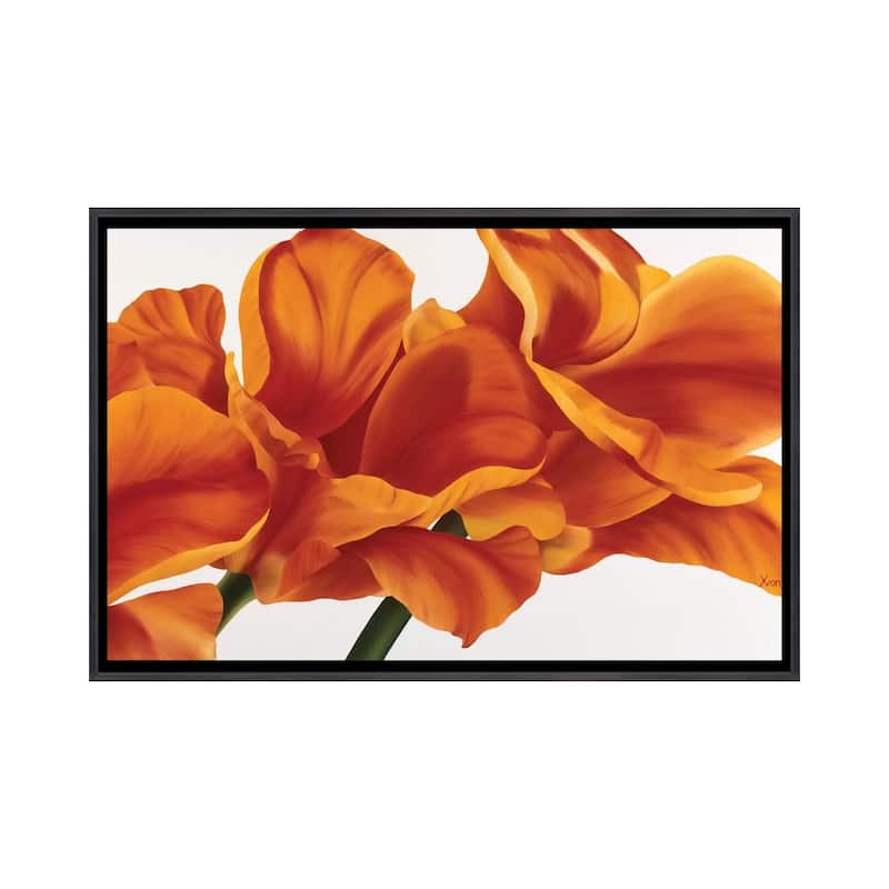iCanvas "Fancy Flower II" by Yvonne Poelstra-Holzhaus Framed - Ebony - 18x26
