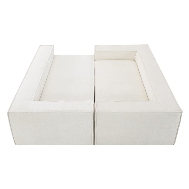 Oversized L-Shaped Modular Sectional Sofa, Wrinkle-Resistant Chenille 6 Seat Cloud Sofa, Full Compression Deep Seat Corner Sofa