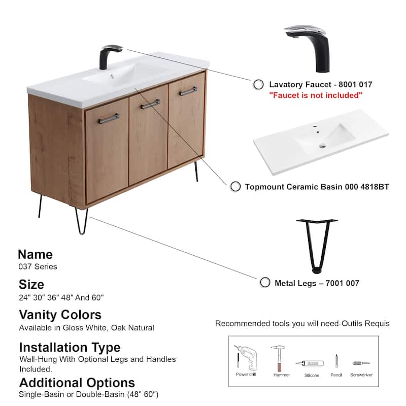 Mitchell 48" Single Bathroom Vanity Set