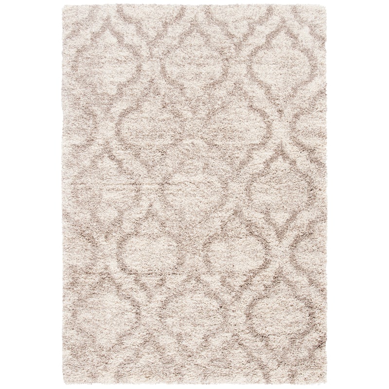SAFAVIEH Hudson Shag Sheilah Moroccan 2-inch Thick Rug - 9' x 12' - Multi Ivory/Beige