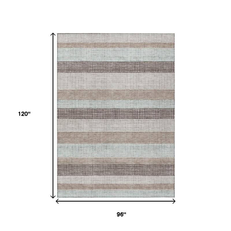 HomeRoots Striped Transitional Rectangle Outdoor Rug